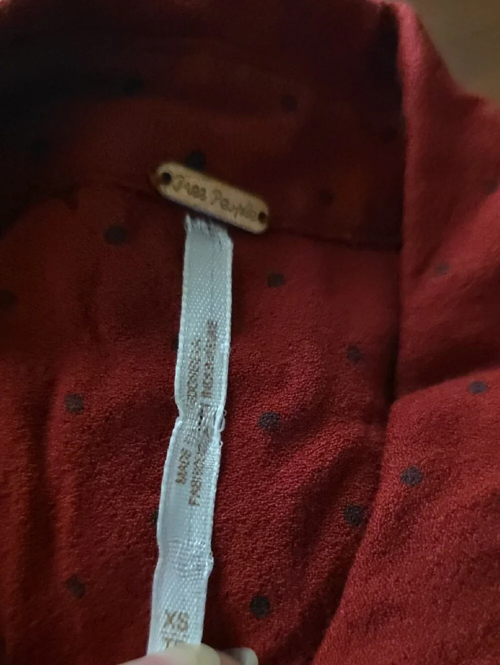 Free People Red Long-Sleeve Button Tunic Dress